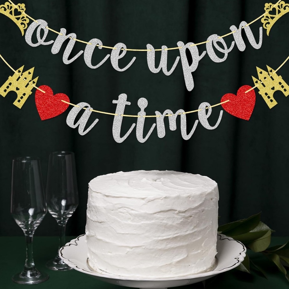 “Once upon a time” glitter banner